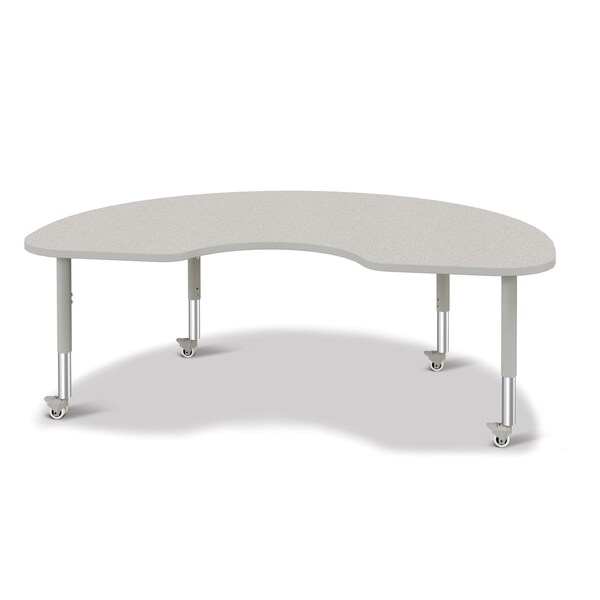Berries Kidney Activity Table, 48 in. x 72 in., Mobile, Freckled Gray/Gray/Gray